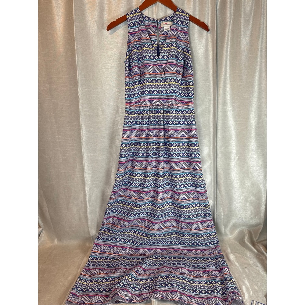 Vineyard Vines Maxi Dress Size 0 Sleeveless‎ Tribal Print Casual